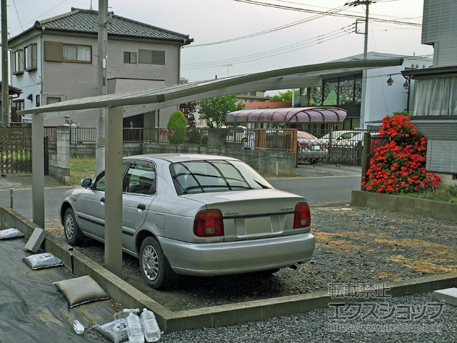 埼玉県幸手市ののカーポート プレシオスポート 積雪〜20cm対応 施工例