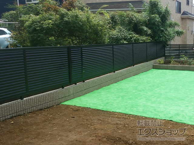 千葉県千葉市ののフェンス・柵 ミエーネフェンス 目隠しルーバータイプ 自由柱施工 施工例
