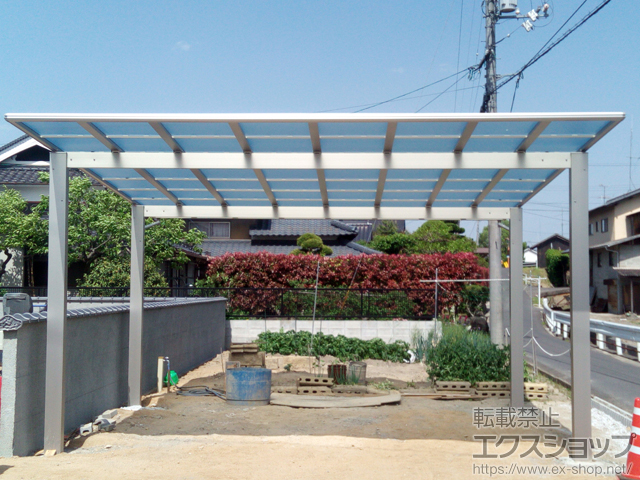 岡山県倉敷市ののカーポート エフルージュ ツイン 積雪〜20cm対応 施工例