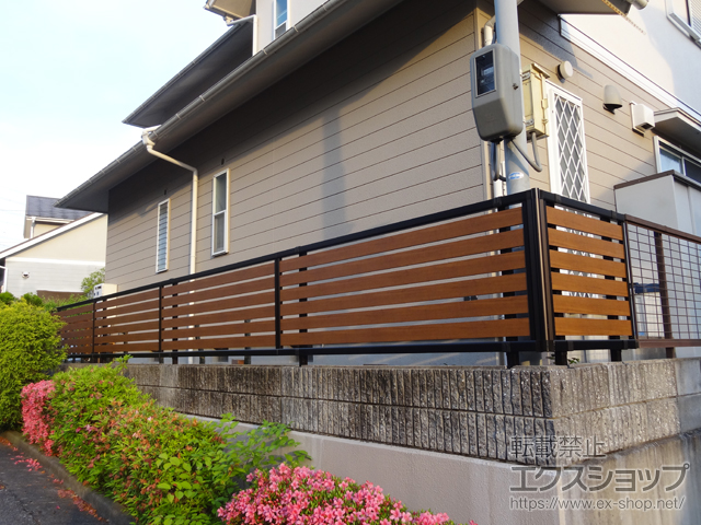 兵庫県川西市ののフェンス・柵 モクアルフェンス 横板タイプ 自由柱 施工例