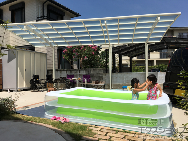 広島県廿日市市ののカーポート レイナポートグラン 延長　積雪〜20cm対応 施工例