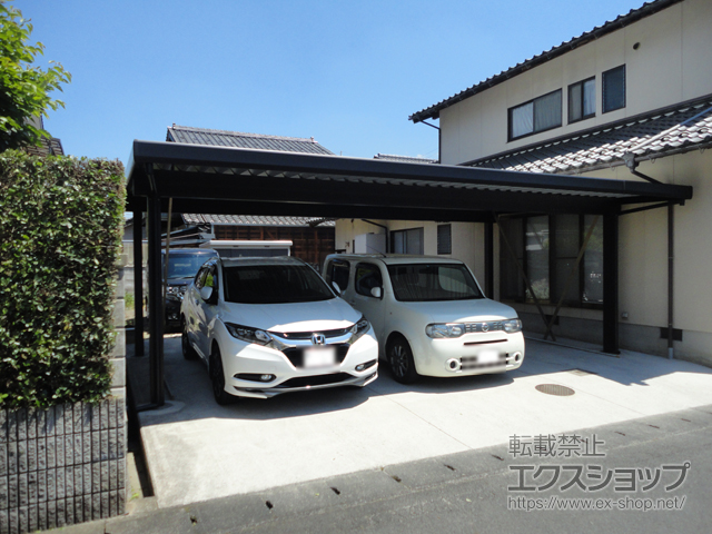 島根県雲南市のykkapカーポート施工例 レオンポートneo 3台用 角柱4本仕様 積雪 50cm対応 1