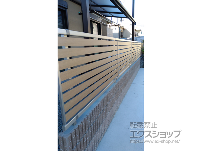 京都府京都市ののフェンス・柵 ルシアスフェンスF04型 横半目隠し 自由柱 施工例