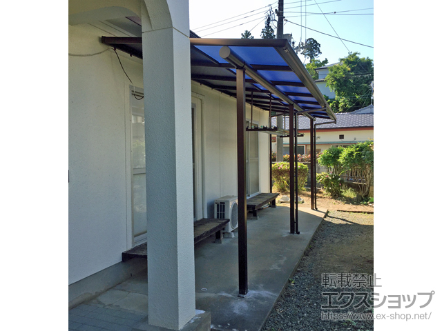 福島県いわき市ののテラス屋根 プレシオステラス F型 テラスタイプ 連棟 積雪〜20cm対応 施工例