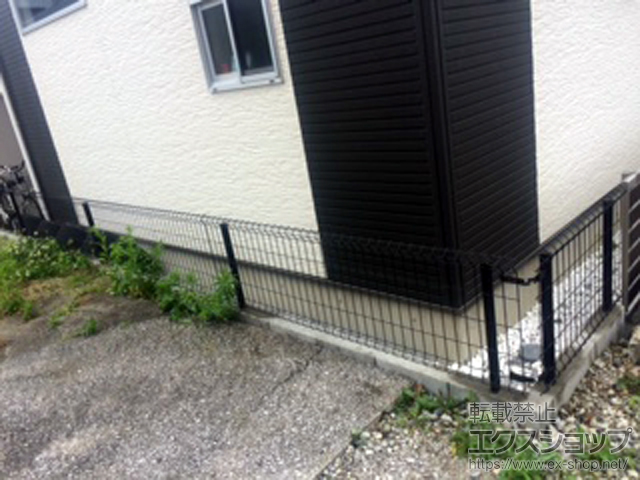 大分県佐伯市ののフェンス・柵 イーネットフェンス1F型 自由柱タイプ 施工例