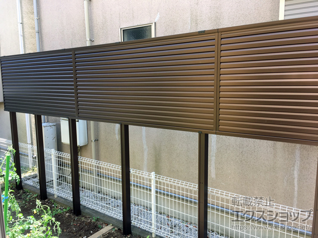 神奈川県横浜市ののフェンス・柵 ミエーネフェンス 目隠しルーバータイプ 自由柱施工 施工例