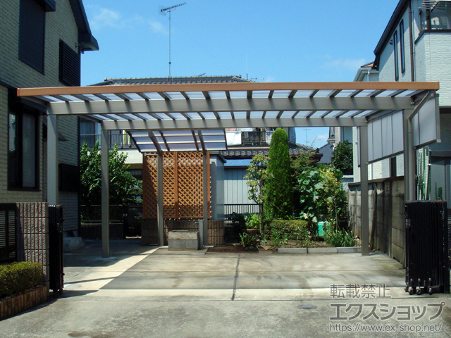 東京都昭島市ののカーポート ソルディーポート 1500 2台用 マテリアルカラー 積雪〜50cm対応 施工例