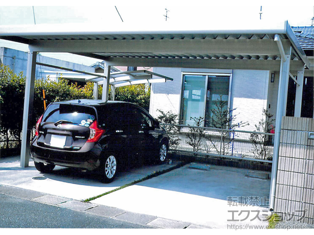 熊本県八代市ののカーポート レオンポートneo 2台用 角柱4本仕様  積雪〜50cm対応 施工例