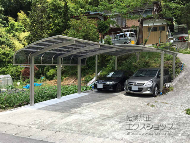 長野県下伊那郡大鹿村ののカーポート レイナキャップポートグラン50　積雪〜50cm対応*3本柱仕様 施工例