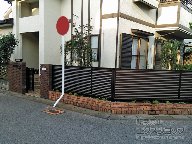 千葉県八千代市ののフェンス・柵 ミエーネフェンス 目隠しルーバータイプ 自由柱施工 施工例