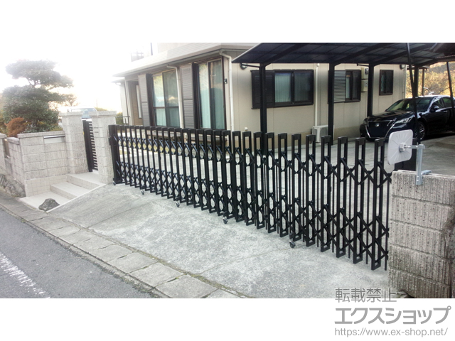 大分県別府市ののカーゲート、カーポート アルシャインII PG型R(ペットガード) Aタイプ ノンレール 片開き 630S 施工例