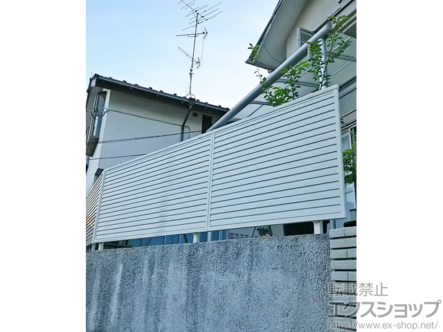 神奈川県川崎市ののフェンス・柵 ミエーネフェンス 目隠しルーバータイプ 自由柱施工 施工例