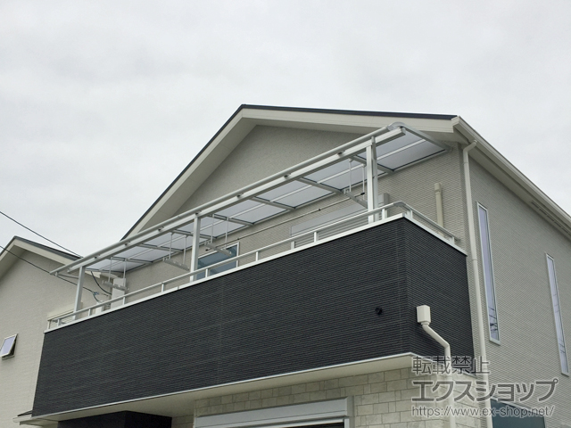 大阪府高槻市ののバルコニー・ベランダ屋根 スピーネ R型 屋根タイプ 連棟 積雪〜20cm対応 施工例