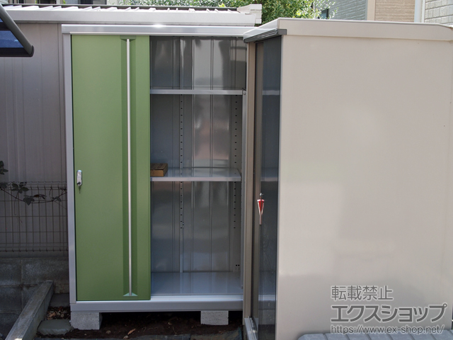 東京都調布市のの物置・屋外倉庫 シンプリー 一般型 1940×615×1903 MJX-196E-P-LG 施工例