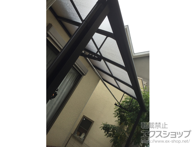 大阪府河内長野市ののテラス屋根 プレシオステラス R型 テラスタイプ 単体 積雪〜20cm対応 施工例