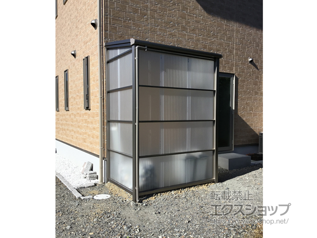 兵庫県西脇市ののストックヤード スピーネストックヤードF型 波板タイプ ヤード仕様 積雪〜20cm対応 施工例