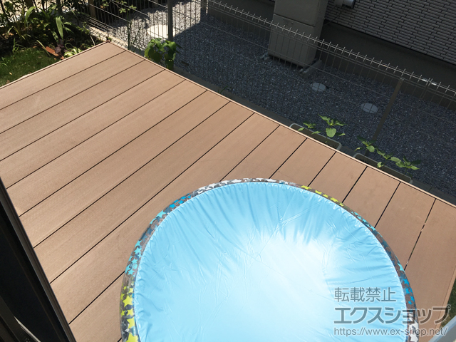 東京都武蔵村山市のLIXIL リクシル（トステム）のウッドデッキ レストステージ 幕板納まり 施工例