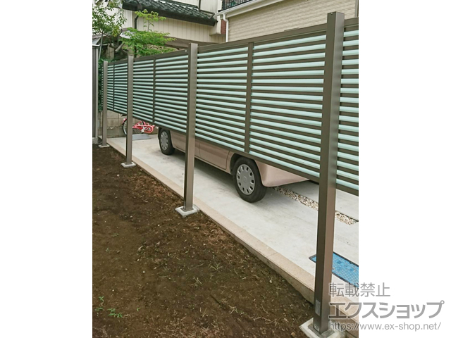 埼玉県さいたま市ののフェンス・柵 プレスタフェンス8S型 多段支柱 施工例