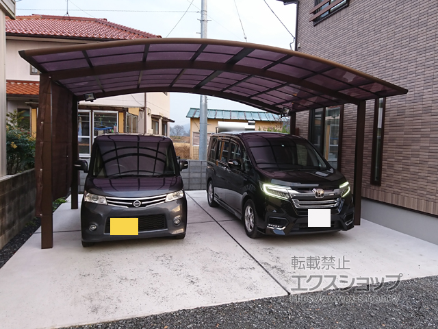 岡山県真庭市ののカーポート レイナツインポートグラン　積雪〜20cm対応 施工例