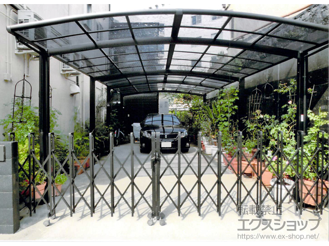 大阪府大東市ののカーポート ネスカR (ラウンドスタイル) ワイド 積雪〜20cm対応 施工例