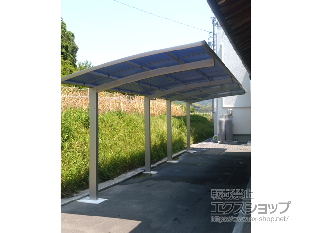岡山県玉野市ののカーポート プレシオスポート 縦連棟ユニット 積雪〜20cm対応 施工例