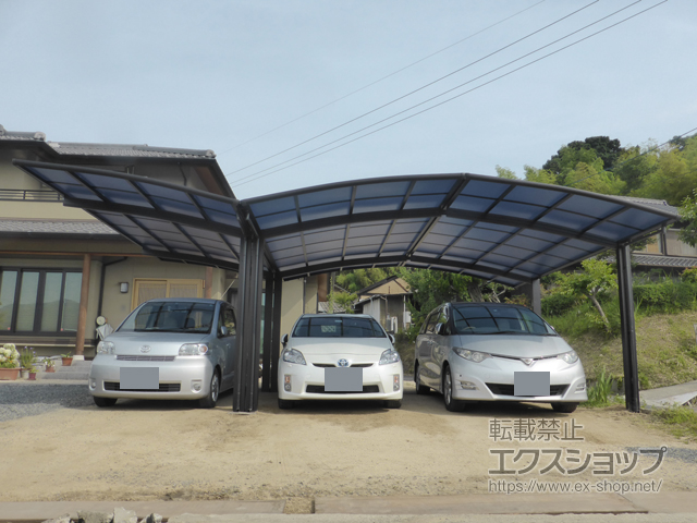 岡山県倉敷市ののカーポート レイナポートグラン M合掌　積雪〜20cm対応 施工例