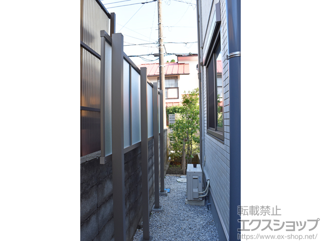 神奈川県鎌倉市ののフェンス・柵 ライシスフェンス P型 ポリカーボネート アルミ多段柱使用（パネル1段） 施工例