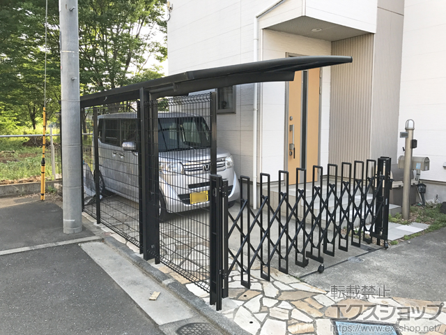 東京都立川市ののカーゲート セレビューMA型 キャスター式 ノンレール 片開き 27SA 施工例