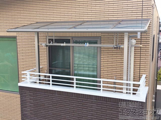 大阪府茨木市ののバルコニー・ベランダ屋根 ヴェクターテラス F型 屋根タイプ 単体 積雪〜20cm対応 施工例