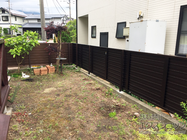 福岡県糟屋郡宇美町ののフェンス・柵 ミエーネフェンス 目隠しルーバータイプ 自由柱施工 施工例