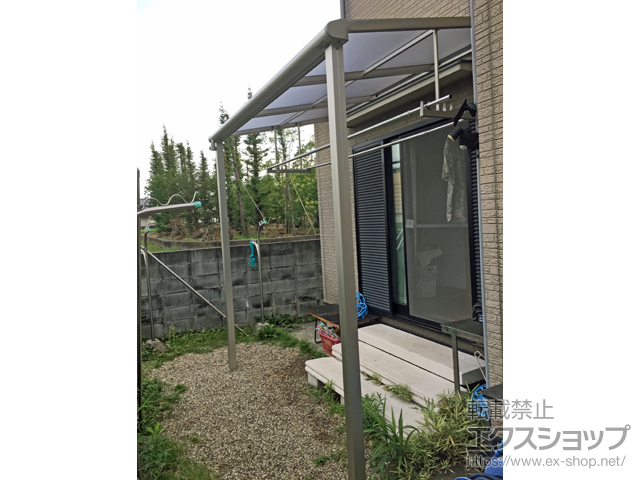 大阪府南河内郡河南町ののテラス屋根 プレシオステラス F型 テラスタイプ 単体 積雪〜20cm対応 施工例