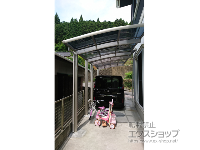 熊本県水俣市ののサイクルポート・駐輪場 レイナポートグランミニ 積雪〜20cm対応 施工例