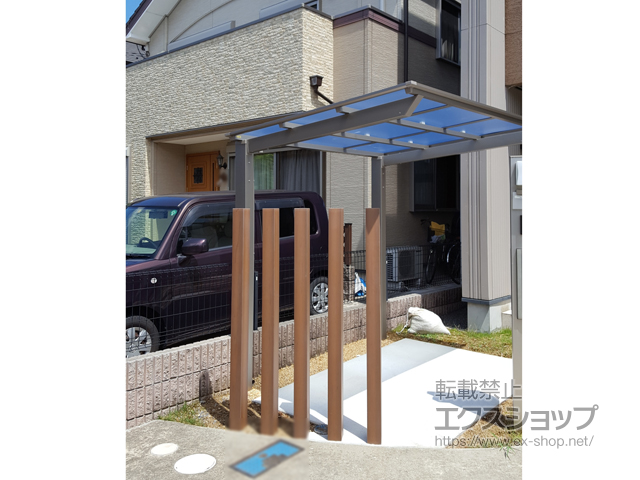 滋賀県守山市ののサイクルポート・駐輪場 ネスカFミニ (フラットスタイル) 積雪〜20cm対応 施工例