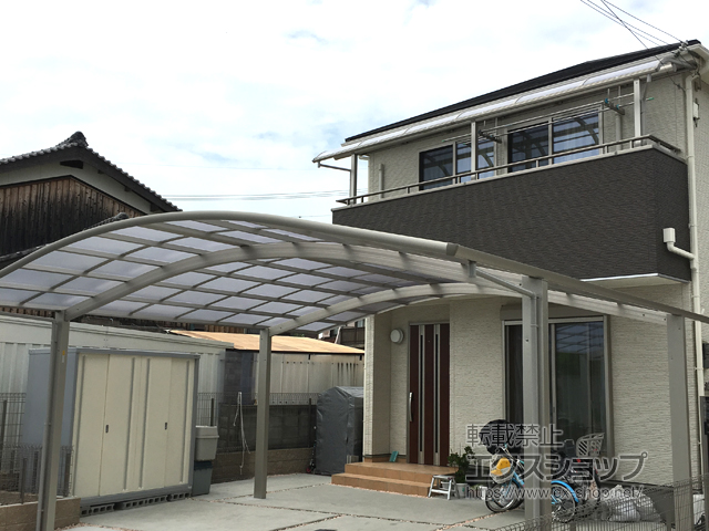 兵庫県明石市ののバルコニー・ベランダ屋根 ヴェクターテラス R型 屋根タイプ 連棟 積雪〜20cm対応 施工例