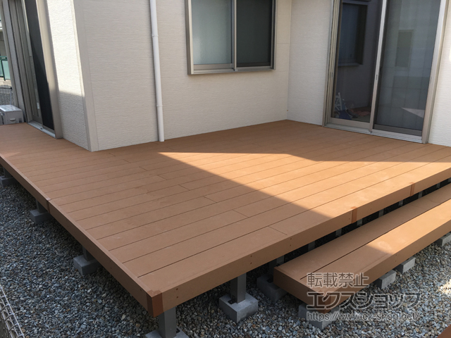 兵庫県神戸市ののウッドデッキ リウッドデッキ 200※片側面部分段床一段 施工例