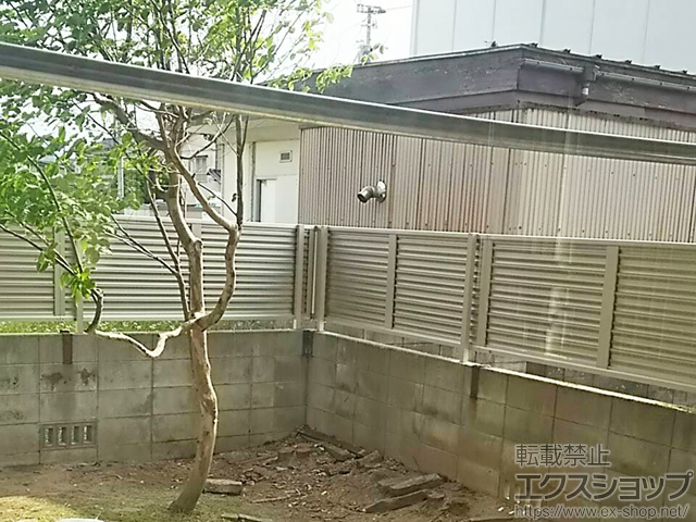 石川県野々市市ののフェンス・柵 ミエーネフェンス 目隠しルーバータイプ 自由柱施工 施工例