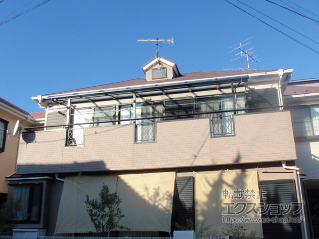 神奈川県茅ヶ崎市ののバルコニー・ベランダ屋根 スピーネ R型 屋根タイプ 連棟 積雪〜20cm対応 施工例