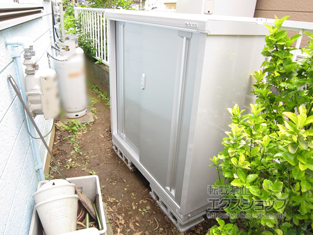 神奈川県横浜市のの物置・屋外倉庫 シンプリー 一般型 1100×415×1103 MJX-114B-P-FS 施工例