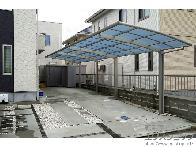 山口県岩国市ののカーポート レイナポートグラン 縦連棟　積雪〜20cm対応 施工例