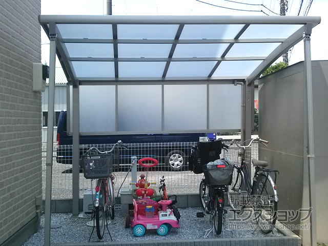 埼玉県所沢市ののサイクルポート・駐輪場 ネスカRミニ (ラウンドスタイル) 積雪〜20cm対応 施工例