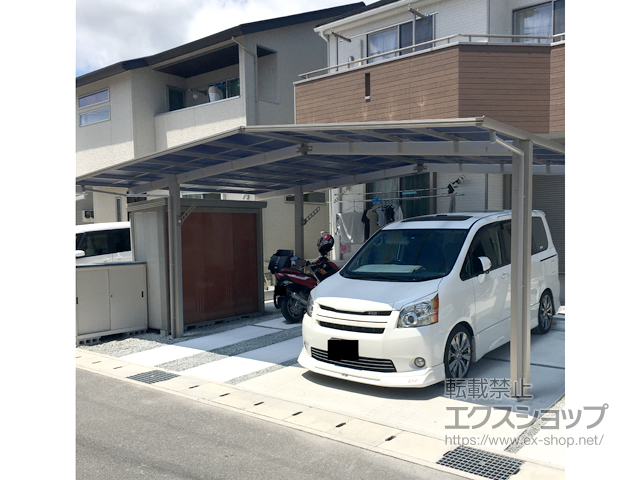 兵庫県姫路市ののカーポート エフルージュ プラス エフルージュグランM合掌　積雪〜20cm対応 施工例