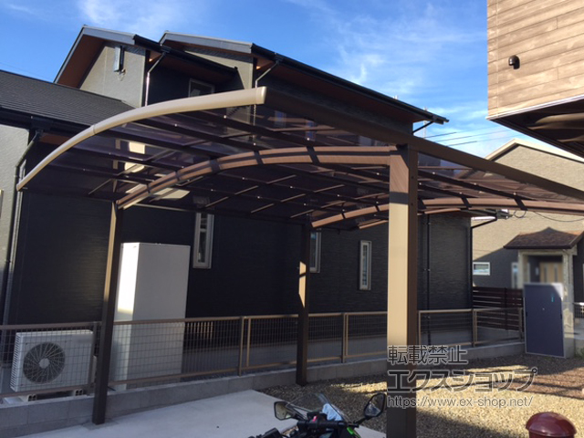 鹿児島県鹿児島市ののカーポート ネスカR (ラウンドスタイル) ワイド 積雪〜20cm対応 施工例