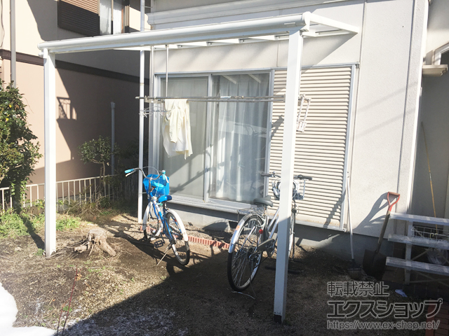 鳥取県倉吉市ののテラス屋根 ヴェクターテラス F型 1500 テラスタイプ 単体　積雪〜50cm対応 施工例