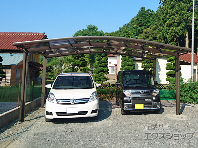 福島県相馬市ののカーポート ネスカR (ラウンドスタイル) ワイド 積雪〜20cm対応 施工例