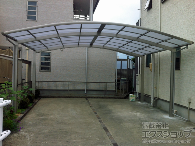岐阜県岐阜市ののカーポート プレシオスポート ワイド 積雪〜20cm対応 施工例