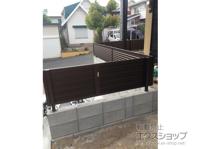 福岡県糟屋郡宇美町ののフェンス・柵 ミエーネフェンス 目隠しルーバータイプ 自由柱施工 施工例