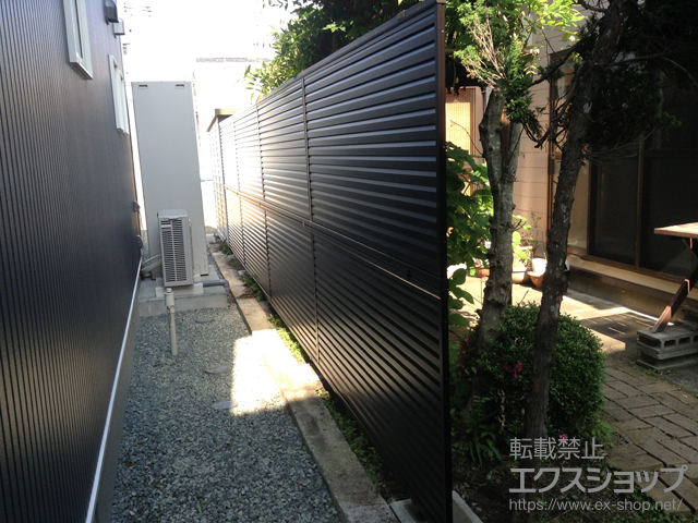 岩手県盛岡市ののフェンス・柵 ミエーネフェンス 目隠しルーバー 2段支柱施工 施工例