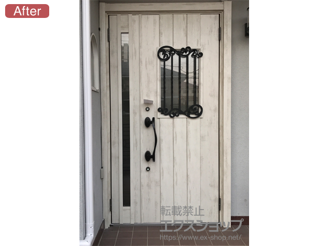 東京都多摩市のLIXIL リクシル（トステム）の玄関ドア リシェントII 断熱K4仕様 親子仕様(ランマ無)R C42型 施工例