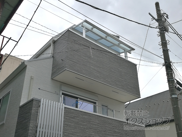 東京都板橋区ののバルコニー・ベランダ屋根 パワーアルファ F型 1500 屋根タイプ 単体 積雪〜50cm対応 ※2 施工例