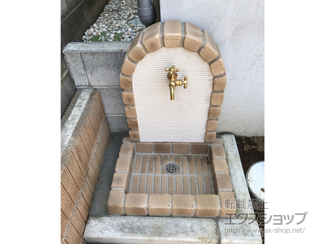 千葉県八千代市のの立水栓・ガーデンシンク 立水栓ユニット プラスタータイプ 施工例